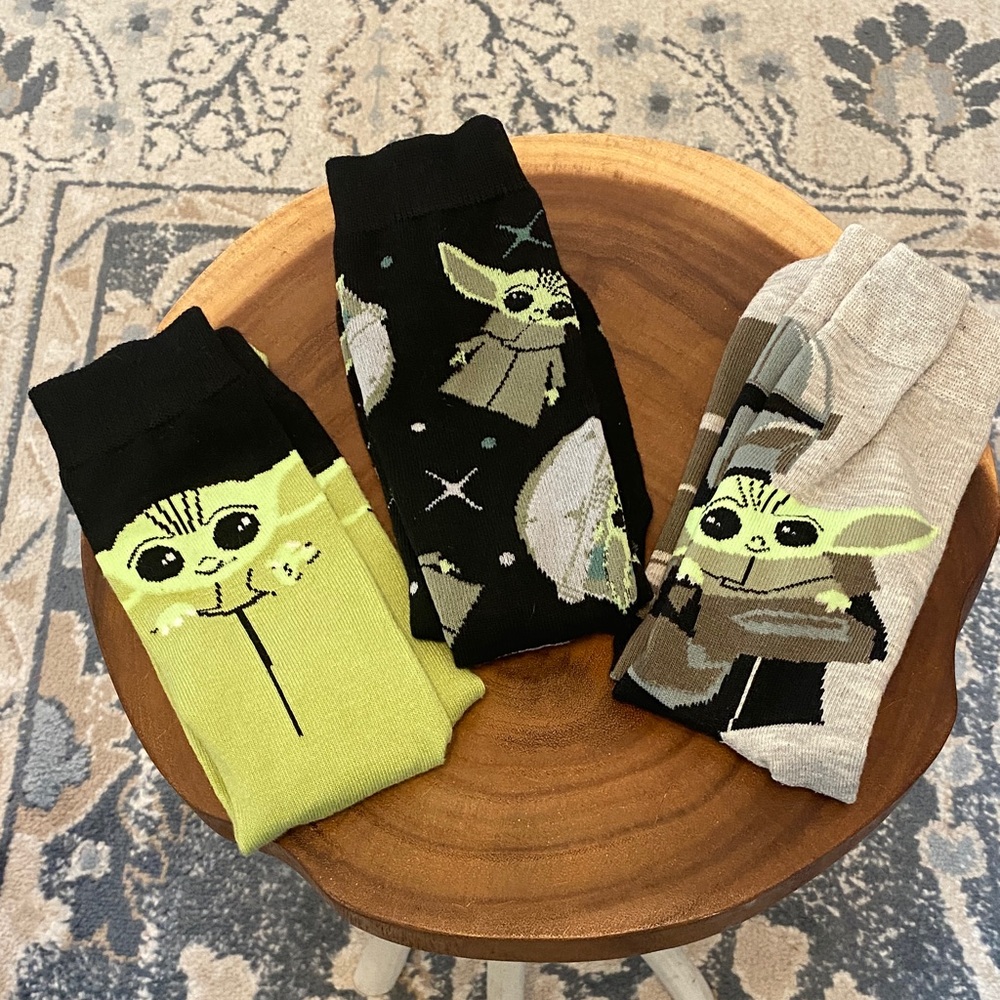 Star Wars Grogu Casual Socks - Black, Green, Gray